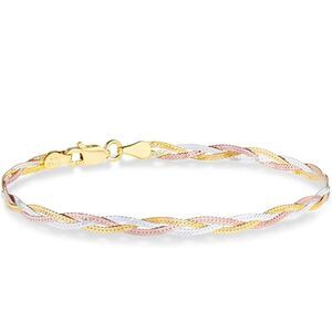 Multi Snake Chain Gold Finish Sterling Silver Chain Link Italian Bracelet